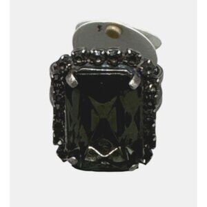 Mariana handmade green crystal stone adjustable ring silver tone one size READ N